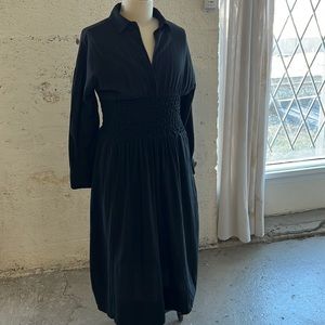 Free People gauzy cotton, flowy, smocked waist midi dress with pockets!